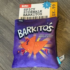 NWT Bark Box Spicy Sidewalk Barkitos Fun Dog You Squeaks & Surprises L 50+ Lbs